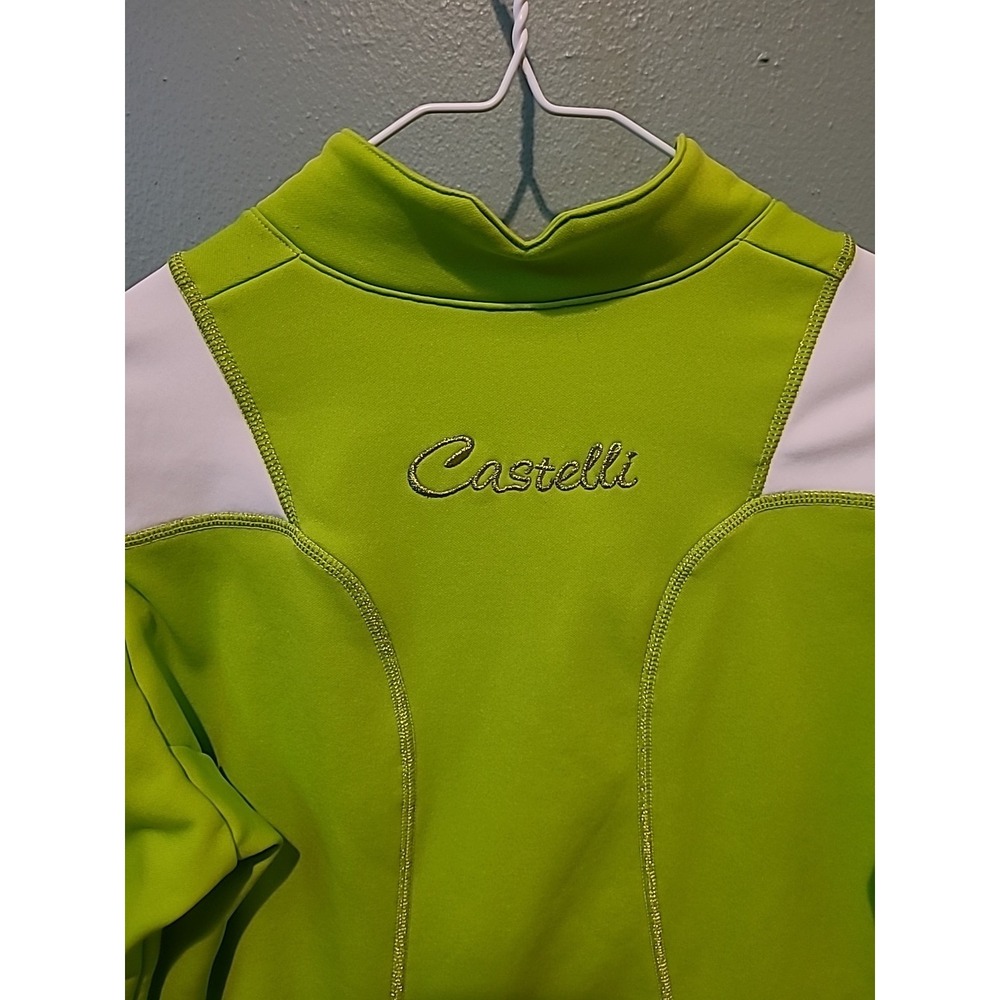 Castelli Women's Thermal Cycling Full Zip Long Sleeve Jersey Size Large Green - Picture 8 of 8